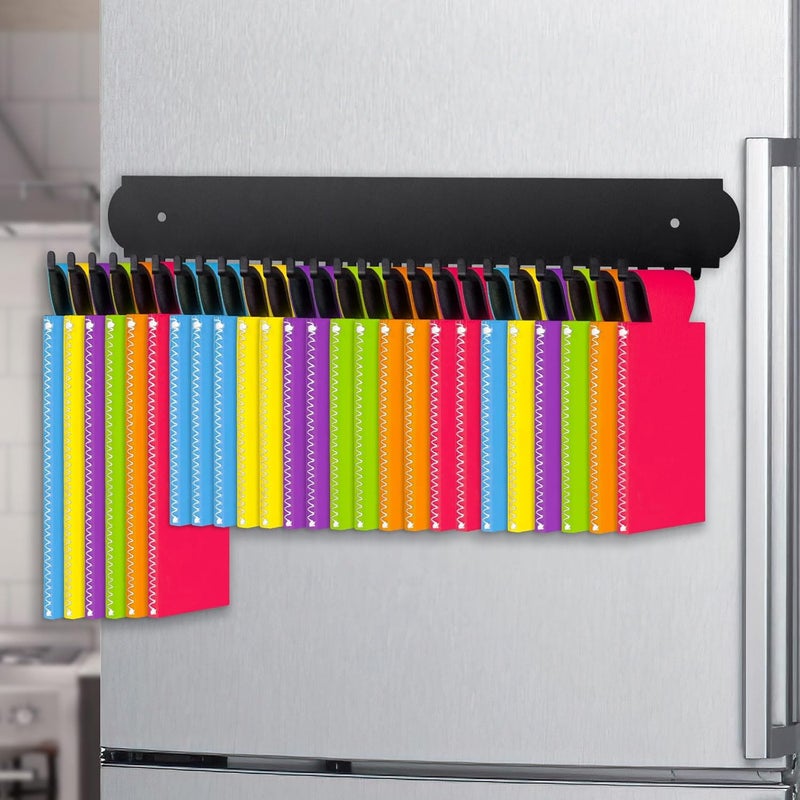 FIPUTE Can Cooler Sleeves Holder Magnetic for Fridge/Wall Mounted, 25 Hooks Metal Beer Can Sleeves Storage Organizer and Dispenser, Gifts for Men Dad, Home Bars (1PACK -BLACK) - Image 1